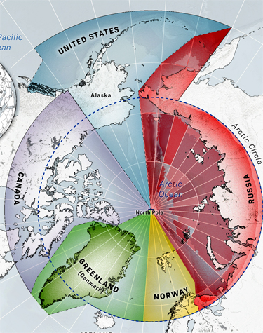 Polar Projection-Map of North Pole Region